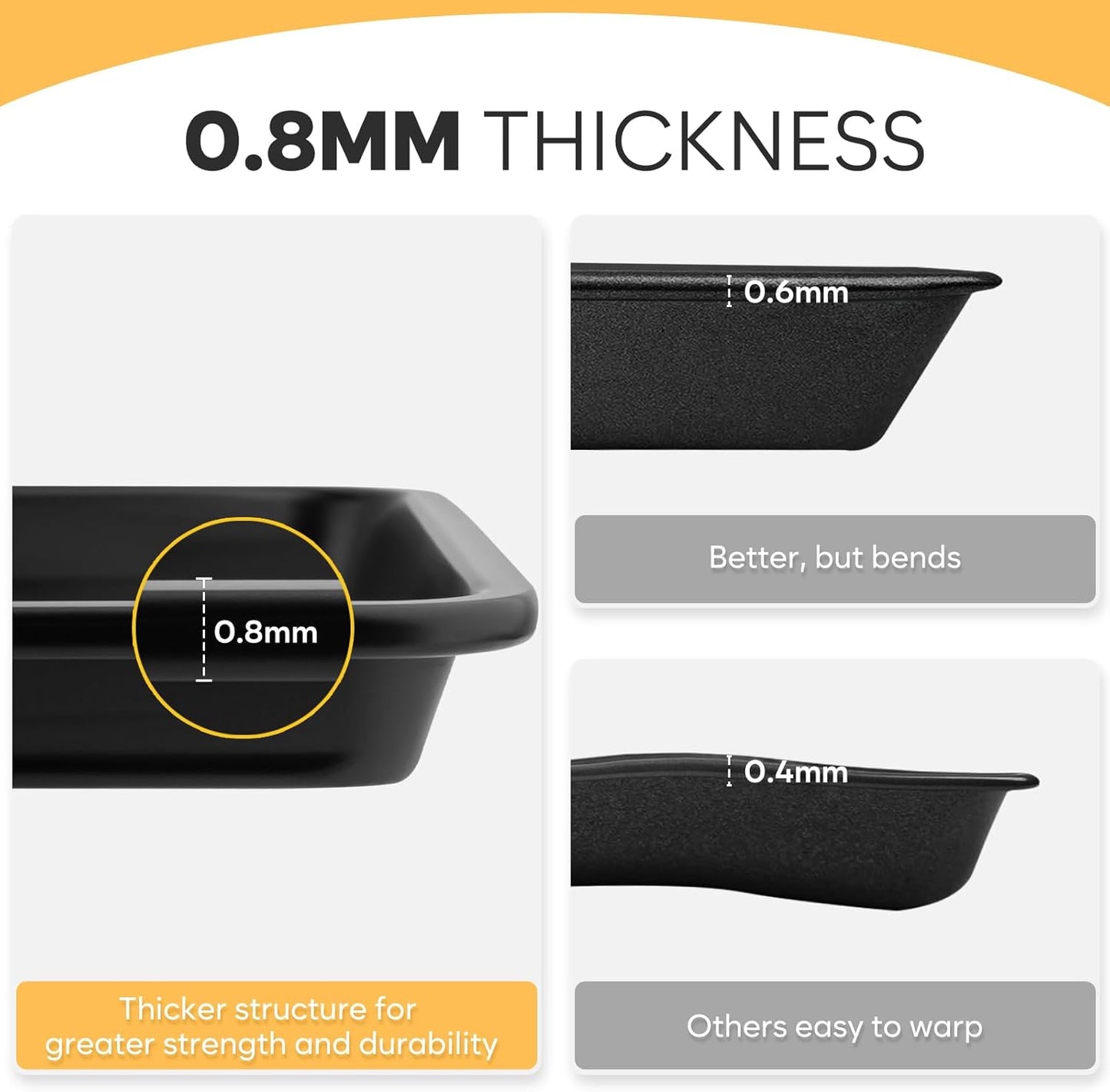 Cookie Sheet for Baking, Ceramic Quarter Baking Sheet Pan, Thicker Carbon Steel Baking Sheet Non Stick, 12.8 x 9 Inch Baking Tray for Oven