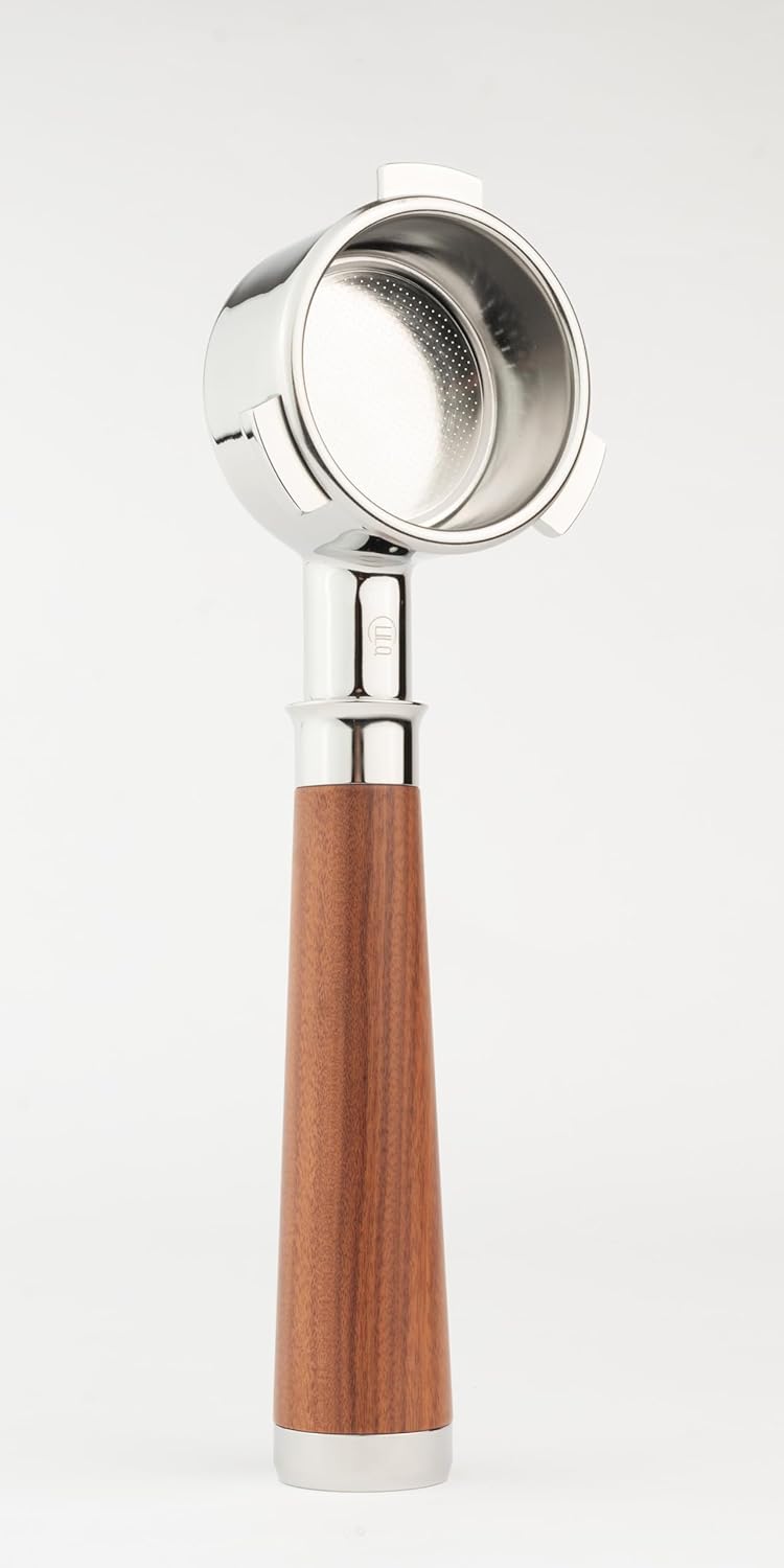 LILQ 54mm Bottomless Naked 3 Ears Portafilter | Compatible with Breville Machines | Stable Handle (Rosewood Flat, 54mm Breville)