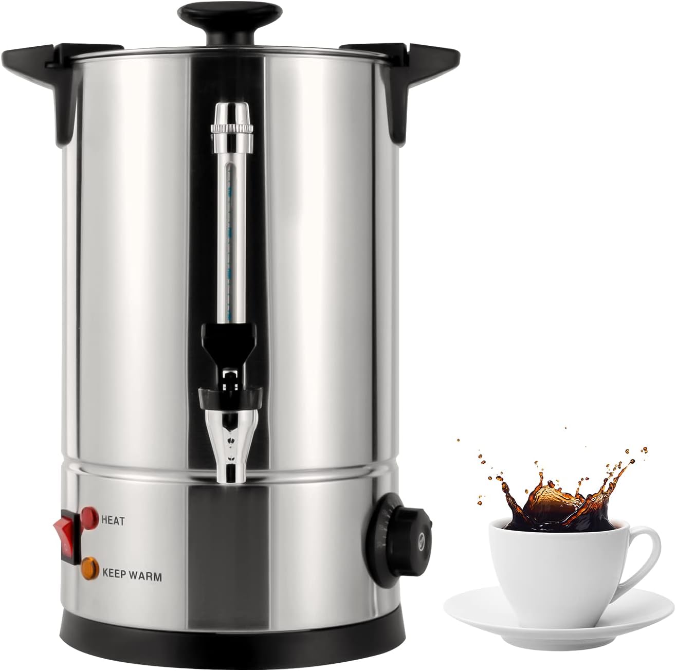 8L/2.11gal Commercial Coffee Urn, Gallon Double Wall Commerical Coffee Maker, 50 Cup Commercial Grade Stainless Steel Percolate Coffee Maker for Events, Offices and Catering