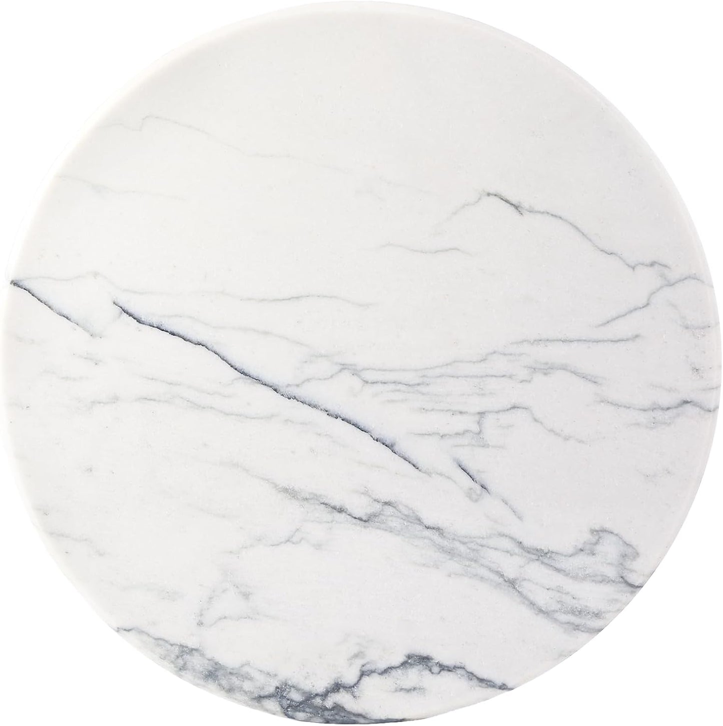 Koville White Marble Cutting Board Cheese Boards for Kitchen Countertop, Large Round Marble Charcuterie Board Pastry Boards for Kitchen Decor, Stone Tray Stone Slab for Home Decor