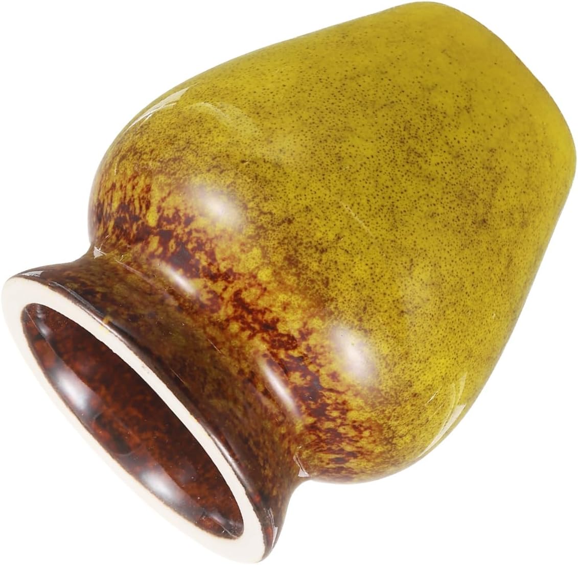 HARFINGTON Ceramic Chasen Stand 70mm Matcha Whisk Holder Teas Set Whisks Stand Traditional Matcha Tea Chasen Holder Tea Set Accessories for Tea Tasting, Gradient Yellow