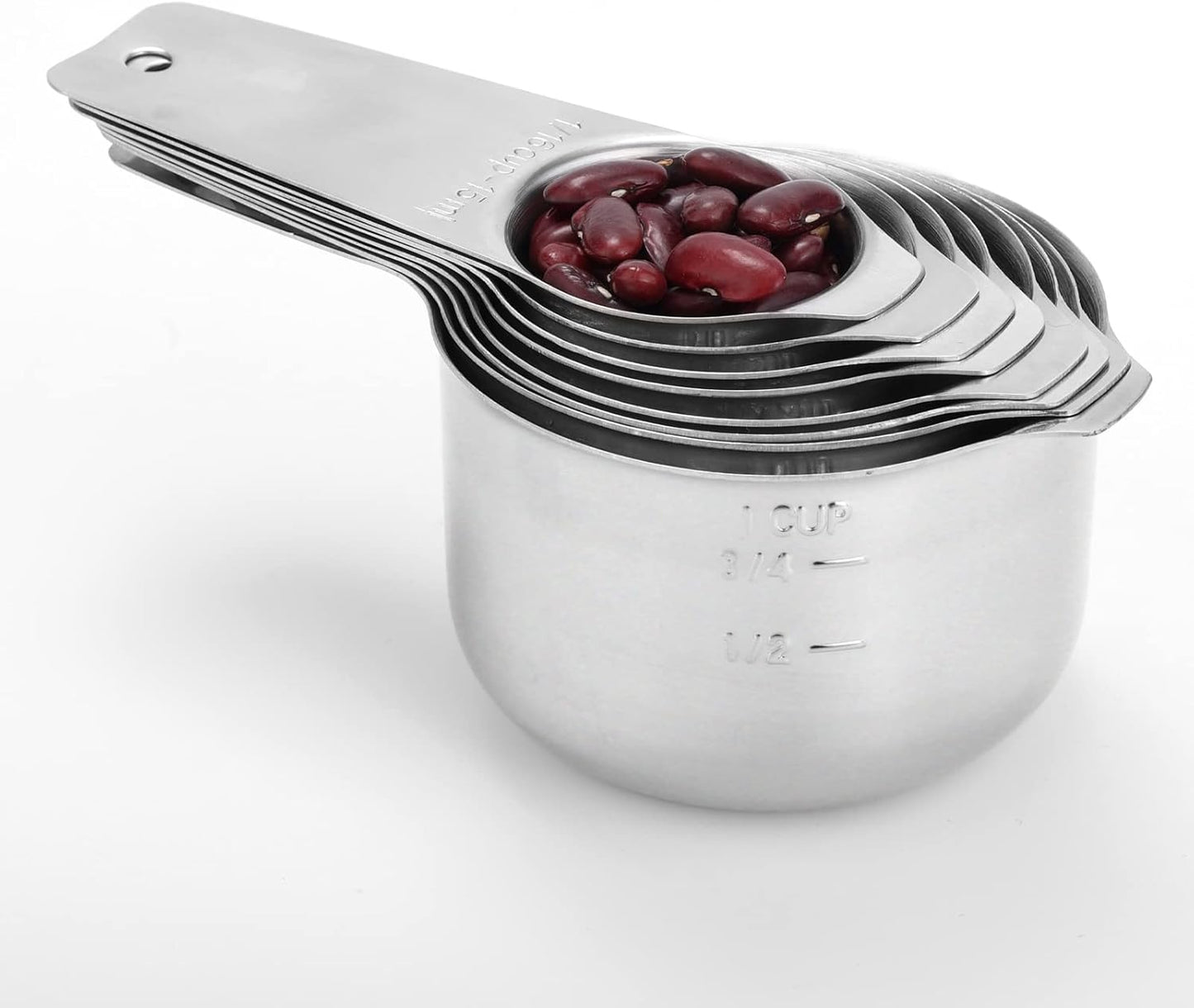 8 Pcs Stainless Steel Measuring Cups Set, Kitchen Measuring Cup for Cooking and Baking