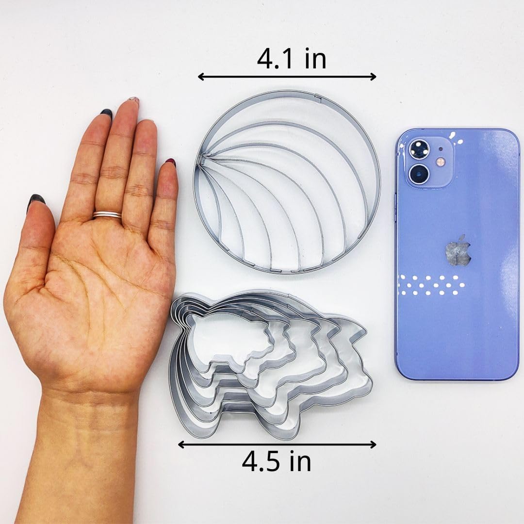 Doczen Concha Cutter & Pig Cookie Cutter Set for Mexican Cookbook Fans - Create Authentic Pan Dulce & Pastries to Pair with Mexicano Hot Chocolate - Cortadores para Conchas y Marranitos