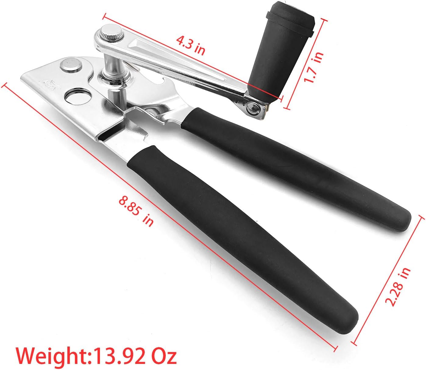 Crank Can Openers Manual,Heavy Duty Commercial Can Opener with Rubber-coated Long Handles