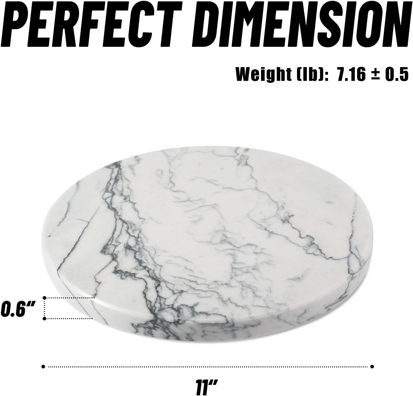 Koville Brazilian Natural Marble Cutting Board for Kitchen, 11inch Round Hand Crafted Marble Slab for Cheese, Charcuterie, Pastry Board - Wedding Gift, House Warming Gift(Maldivi)