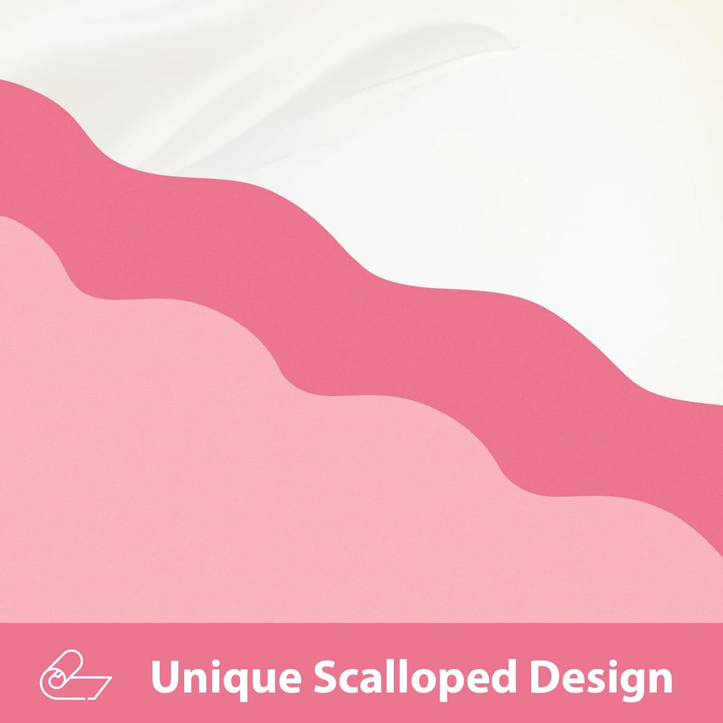 Scalloped Coffee Bar Mat for Countertop, Cute Dish Drying Mats for Kitchen Counter, Diatomite Absorbent Mat for Coffee Station, Kitchen Aesthetic Decor(16"x24", Rose Pink)