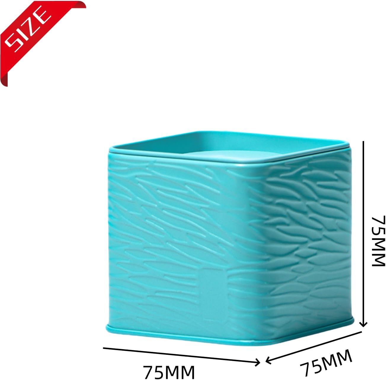 HAN SHENG 2 Pcs Decorative Square Tea Tin Tea Storage Containers Loose Tea Storage Coffee Tins Food Storage Container for Tea Coffee Herb Candy Chocolate Sugar Spices (Light Blue)