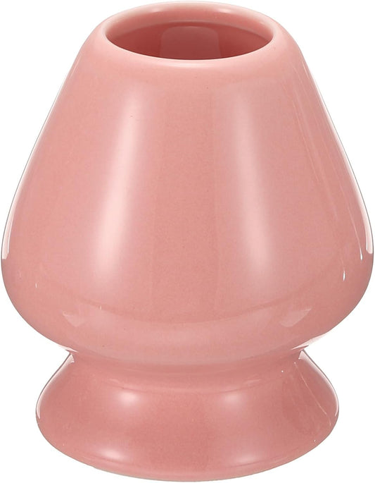 HARFINGTON Ceramic Chasen Stand 73mm Matcha Whisk Holder Teas Set Whisks Stand Traditional Matcha Tea Chasen Holder Tea Set Accessories for Tea Tasting, Pink