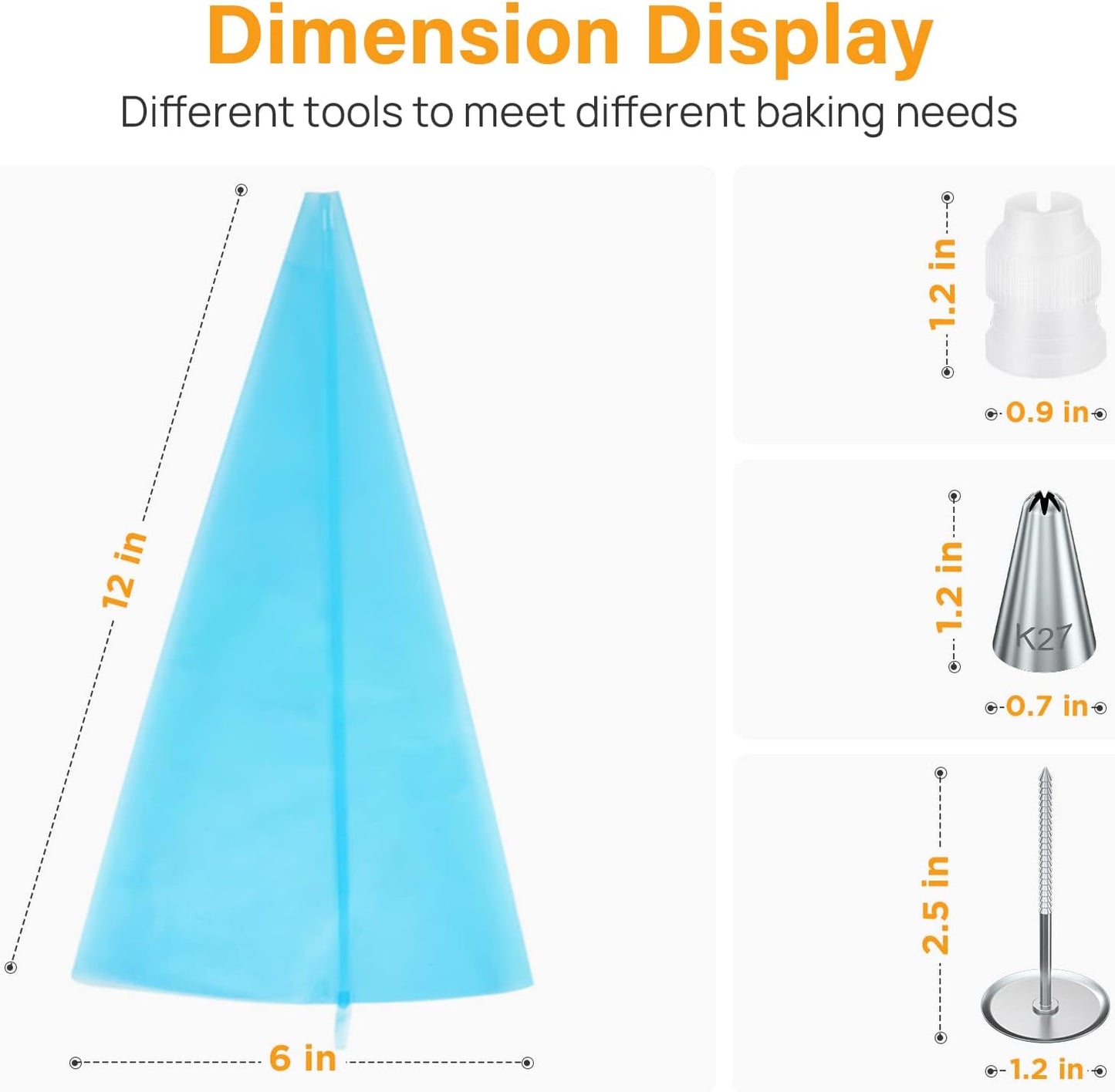 Kootek 42pcs Piping Bags and Tips Set, Cake Decorating Supplies Kits for Baking with 36 Numbered Frosting Icing Tips, 2 Reusable Pastry Bags, Easy Carry Storage Box and Other Baking Tools