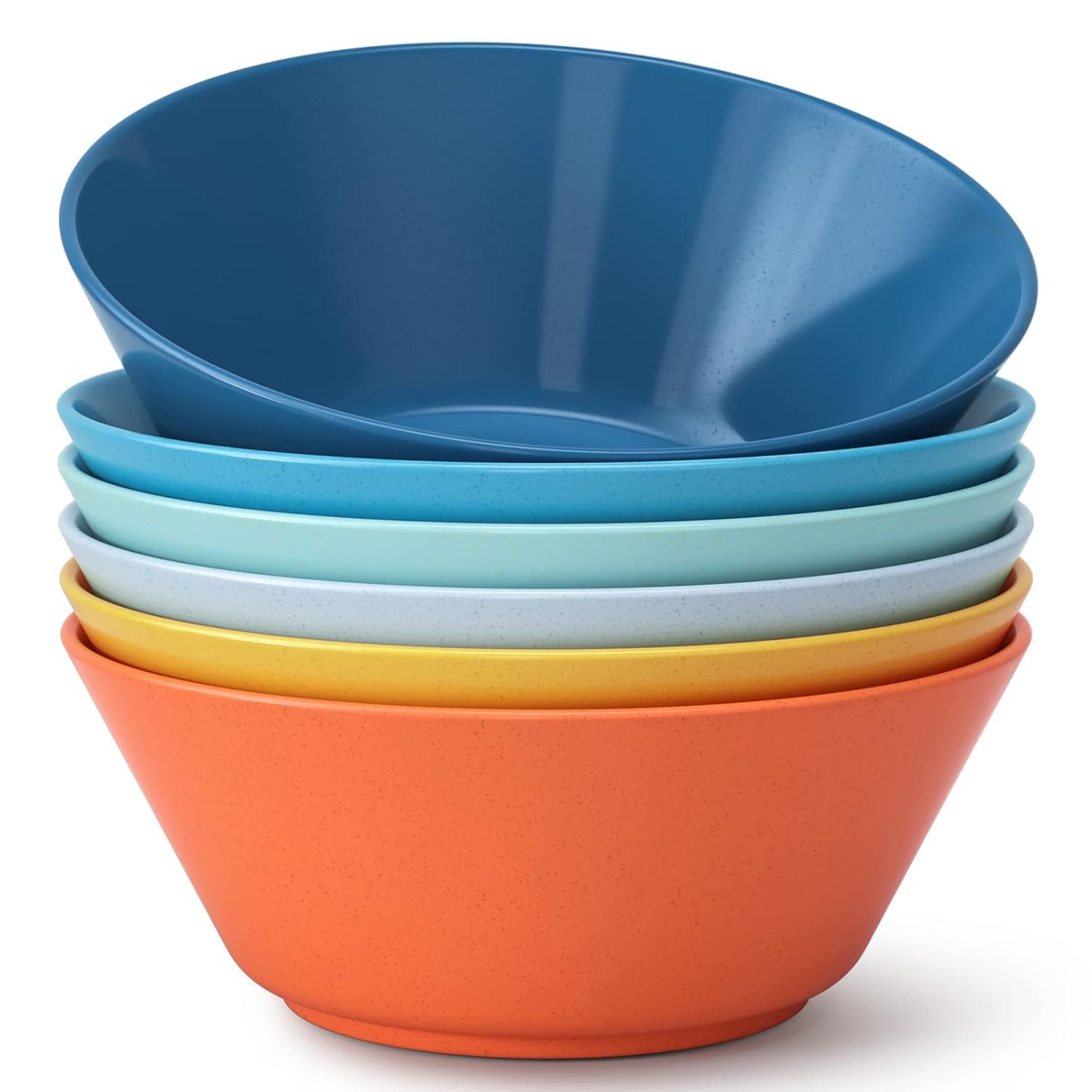 Homestockplus 50 Oz Large Cereal Bowls, Unbreakable Salad Bowl Set of 6, Sturdy and Stackable Serving Bowls, Microwave Dishwasher Safe Color Bowls Set for Oatmeal, Soup, Ramen, Salad, Snack -6 Colors