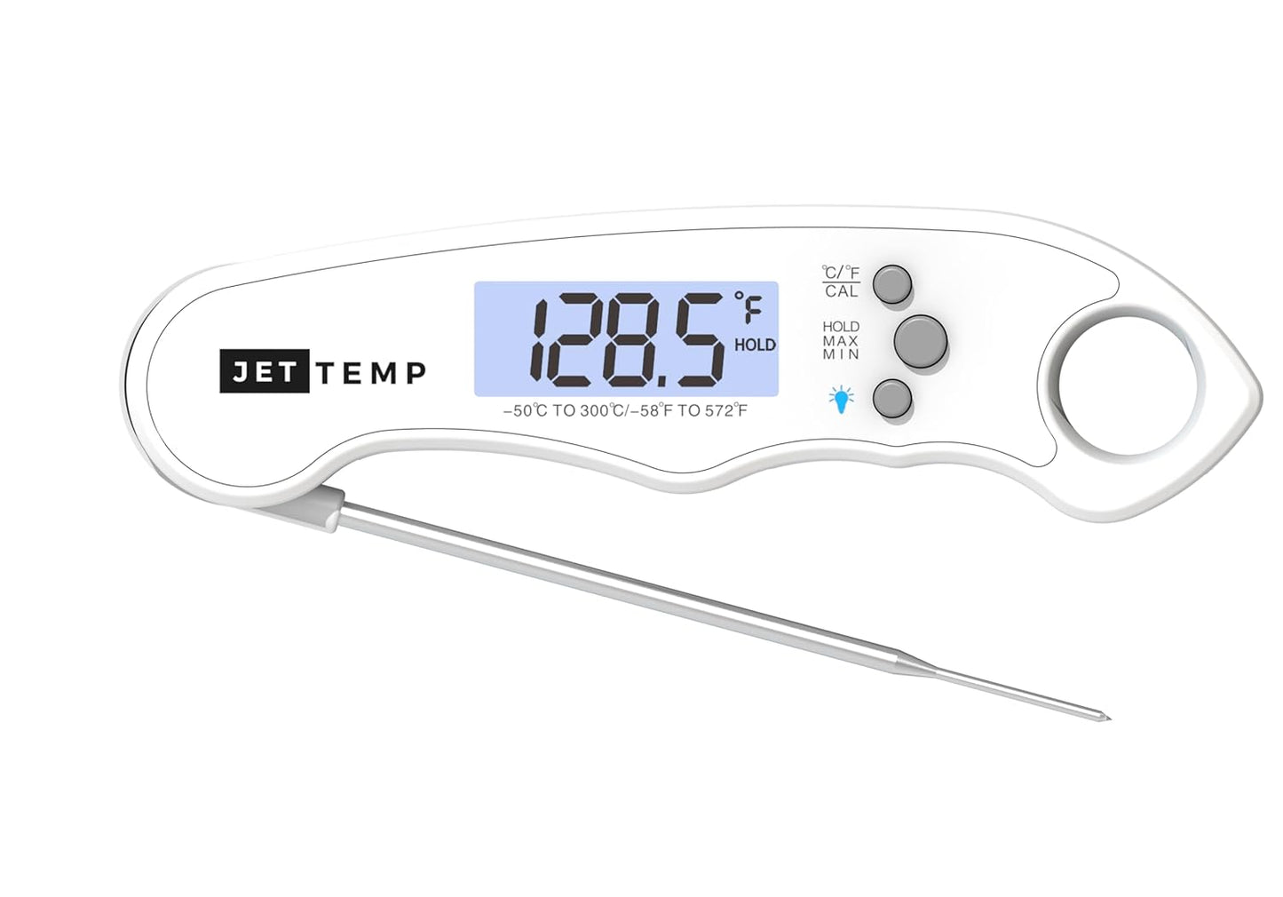 F1 Essential Kitchen Thermometer for Cooking, Grill, BBQ, Smoker, Air Fryer, Candy, Oil Fry, Kitchen Food Probe, Backlit Display, Foldable, Water Resistant