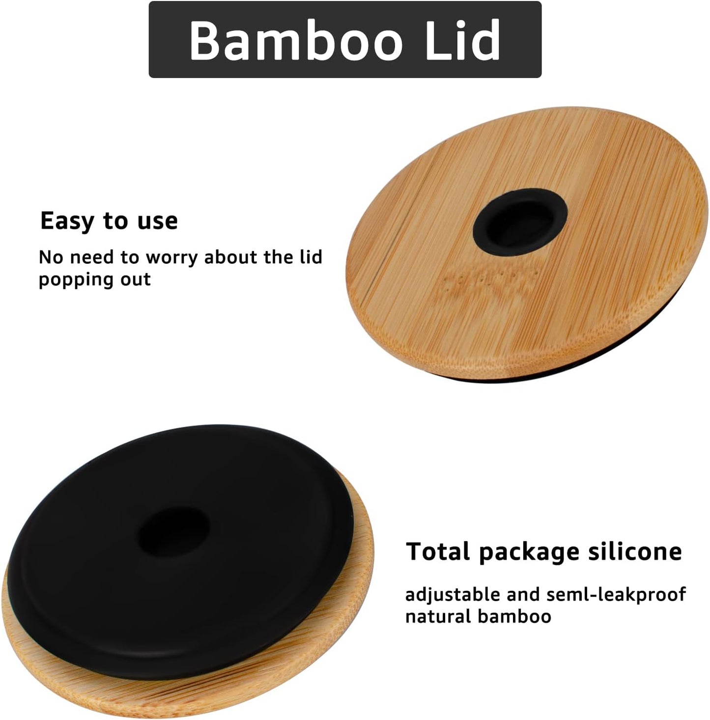 Glass Tumbler with Lids and Straws 2 Pack, 24oz Glass Drinking Jars with Lids and Straws,Reusable Wide Mouth Mason Jar Iced Coffee Cup,Smoothie Cup Coffee Travel Mug for Car/Home-Pink/Coffee