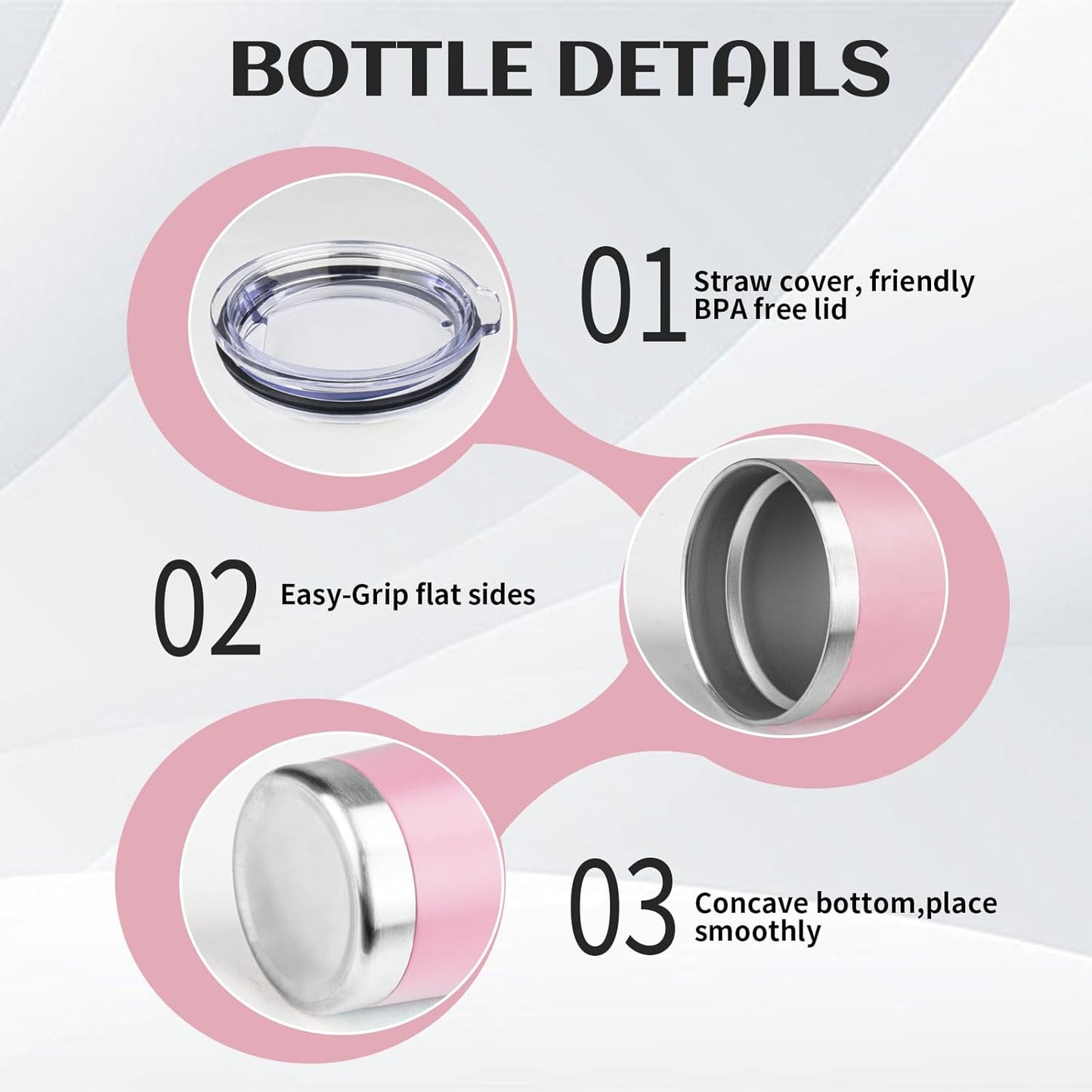 StarSpeed 20oz Tumbler Bulk with Lid, Stainless Steel Insulated Tumblers Double Wall Vacuum Insulated Travel Mug, Powder Coated Coffee Cups for Hot and Cold Drinks(Lght Pink,1)