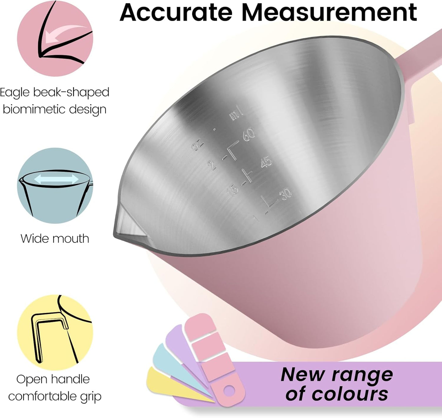 MHW-3BOMBER Espresso Measuring Cup with 3 oz Sauce Cup Espresso Shot Cup Stainless Steel Pouring Cup for Tomato Sauce|Steak Sauce|Desserts|Beverages| (Blue) G5738-OS