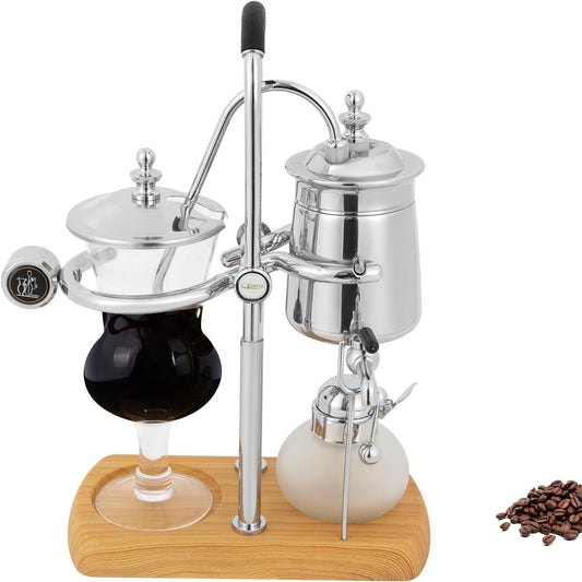 Family Balance Siphon Syphon Coffee Maker Siphon Brewer, Elegant Retro-Style Design Sliver (Sliver 1)