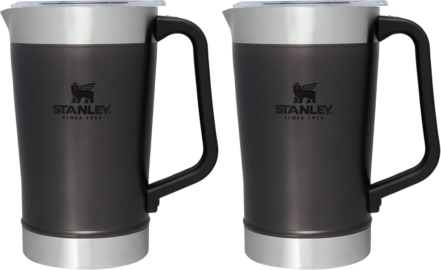 Stanley Stay-Chill Pitcher 64 oz | Cold Water, Beer, and Drink Pitcher with Lid | Large Capacity Durable Beverage Container with Handle | Insulated Stainless Steel | BPA-Free | Charcoal Glow