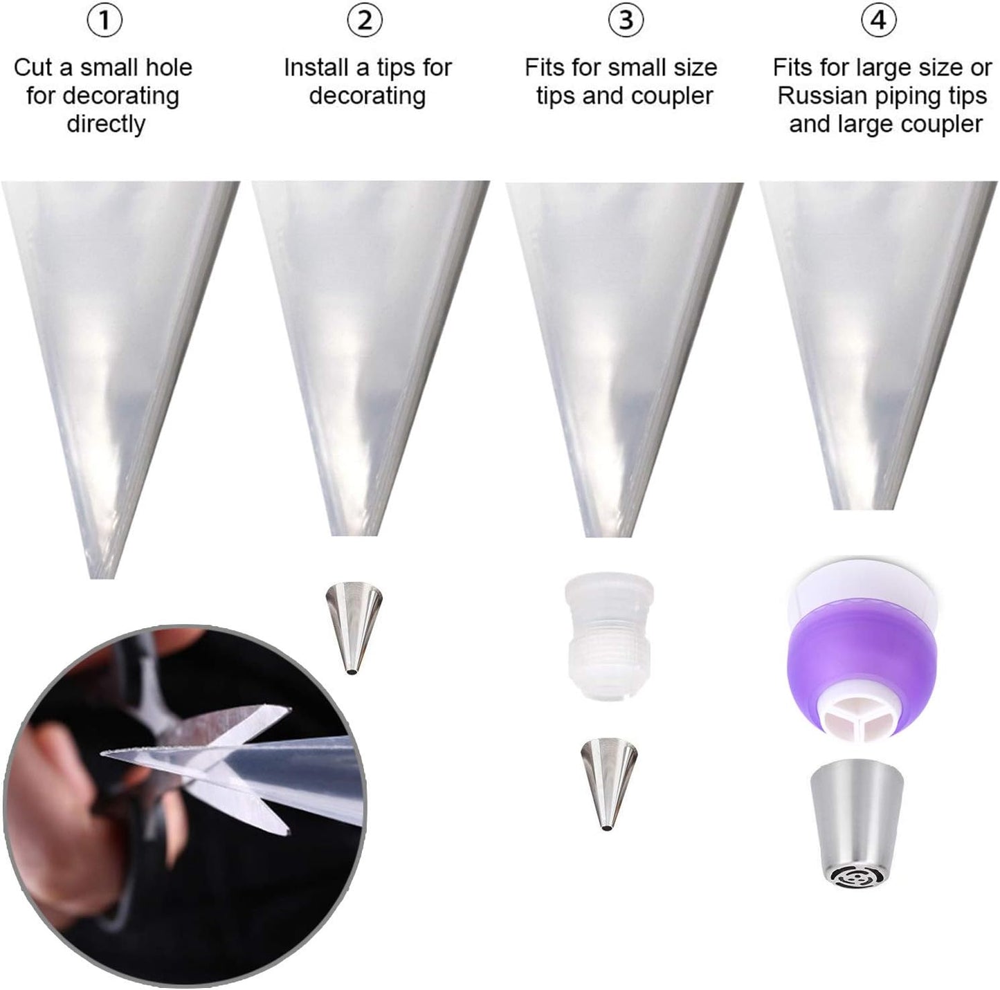 GEMLON 16 Inch Disposable Piping Bags with Pull-Out Dispenser Box - 100 Pack Large Pastry Bags for Cake Decorating, Anti-Burst Plastic Icing Bags for Frosting, Chocolate, Cookie Decorating Supplies