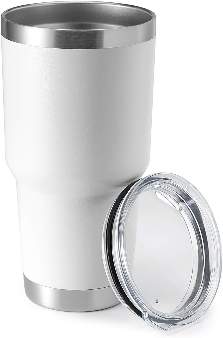 HASLE OUTFITTERS 30oz Stainless Steel Tumbler, Double Wall Vacuum Insulated Travel Mug Tumbler, Durable Insulated Coffee Mug, Gift Box Set (White, 1)