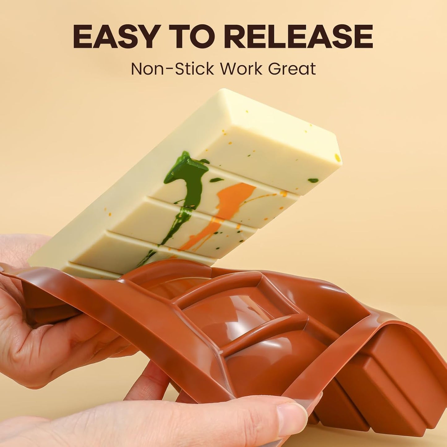 Dubai Chocolate Molds 1 Inch Deep, Silicone Chocolate Bar Mold – Non-Stick, Flexible, Large and Thick Homemade Chocolates, Candies, and Desserts - Set of 1