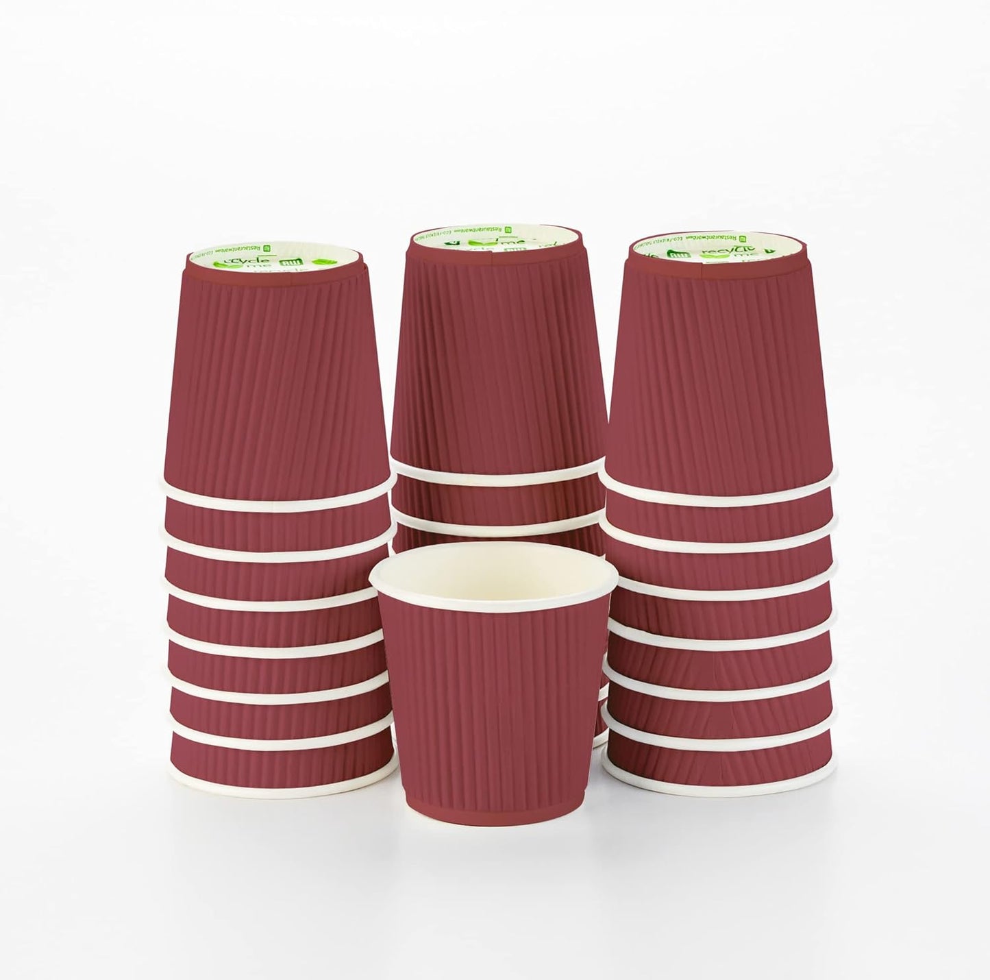 4 oz Crimson Paper Coffee Cup - Ripple Wall - 2 1/2" x 2 1/2" x 2 1/4" - 500 count box