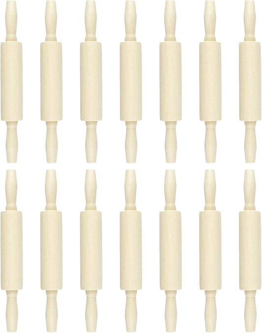 14 Pack Wood Small Rolling Pin for Kids, 7.9 Inch Kids Rolling Pin for Home Kitchen (14)