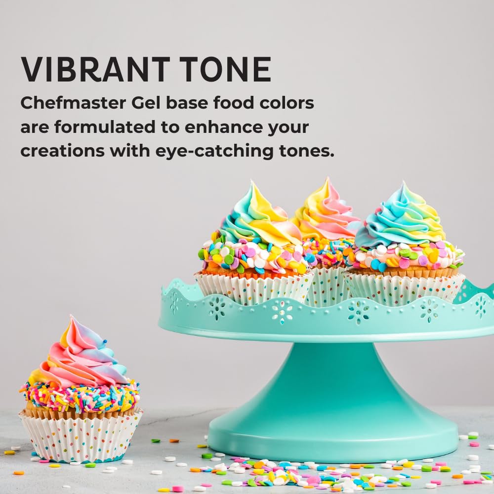 Chefmaster Sunset Orange Gel Food Coloring | Vibrant Color | Professional-Grade Dye for Icing, Frosting, Fondant | Baking & Decorating | Fade-Resistant | Easy-to-Use | Made in USA | 20 oz