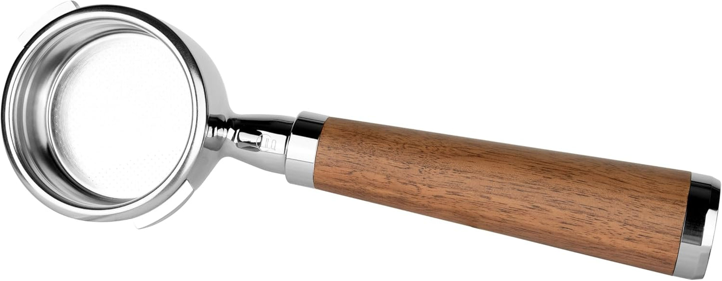 LILQ 58mm Bottomless Naked 2 Ears Portafilter Compatible with Gaggia Machines– Includes 18–20g Basket (WalnutFusionV4, 58mm For Gaggia)