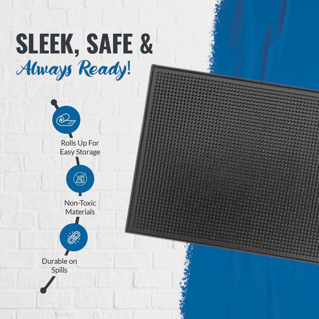 Bar Mat Bundle - Set of 4 | 1-Pack 18"x12", 2-Pack 18"x3"and ,1-Pack12"x6"