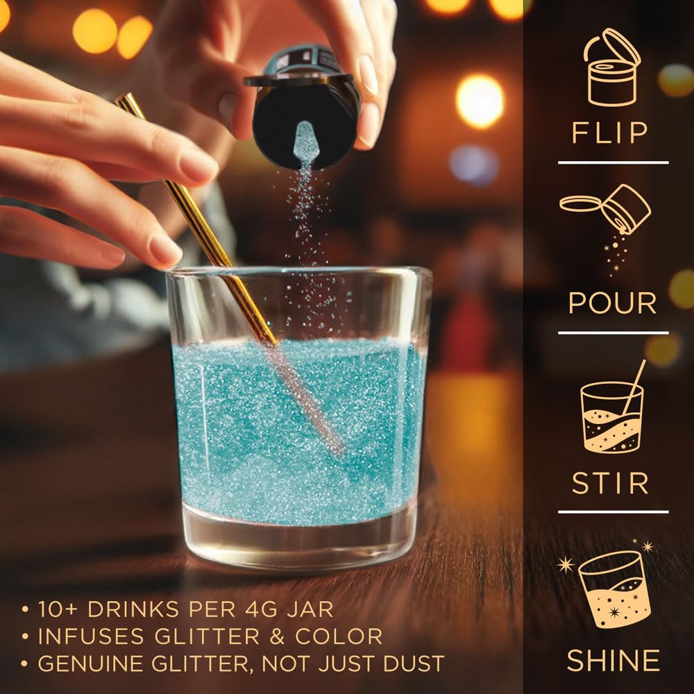 Teal BREW GLITTER Edible Glitter For Drinks, Cocktails, Beer, Garnish Glitter & Beverages | KOSHER & HALAL Certified | 100% Edible & Food Grade | Vegan, Gluten, Nut Free (25g Spray Pump, Teal)