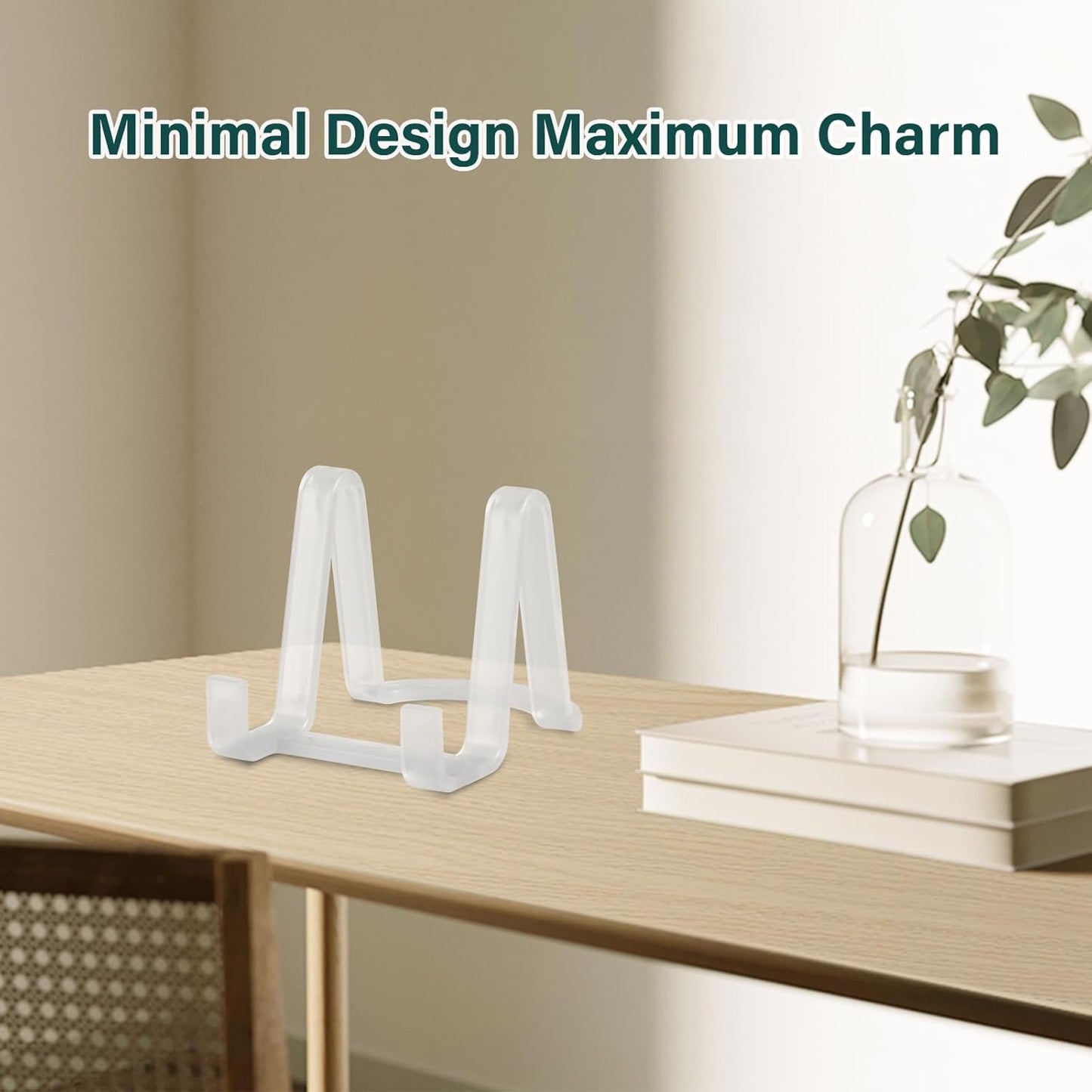 Artliving Plate Display Stands Easel Holder - 3-Inch Plastic Stand for Small Decorative Plates, Pictures and Photos - Clear (6-Pack)