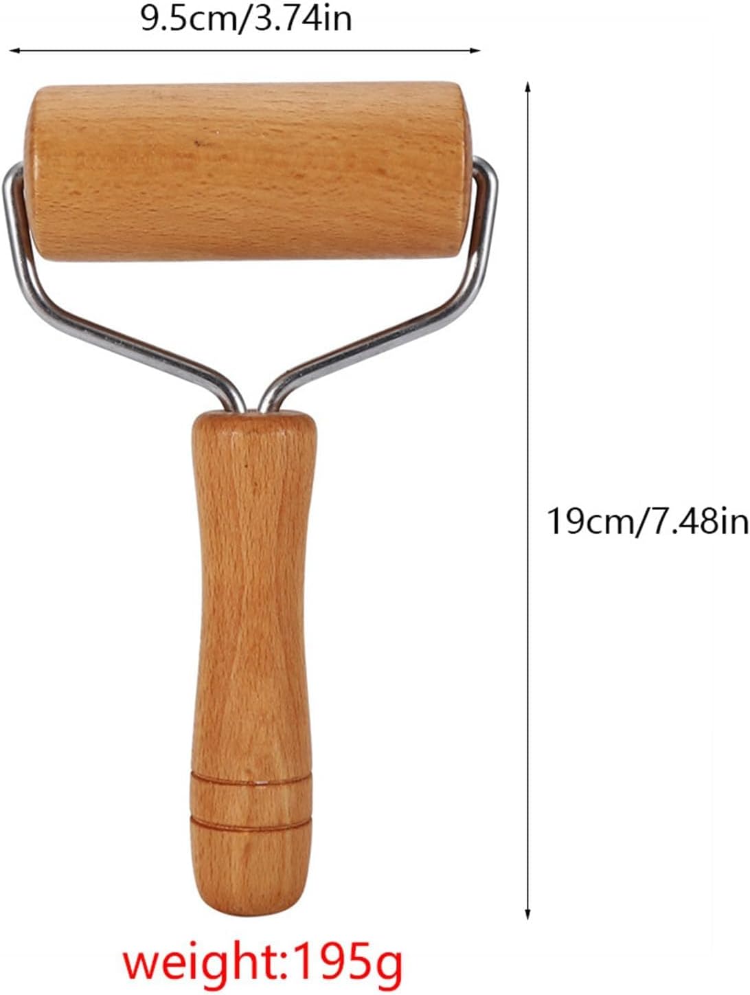 Rolling Pin, Small Rolling Pin Tortilla Roller, Wooden Dough Roller Fondant Tools for Home Kitchen Baking Cooking Pastry Tortilla Pizza Cookie(9.5cm*19cm)