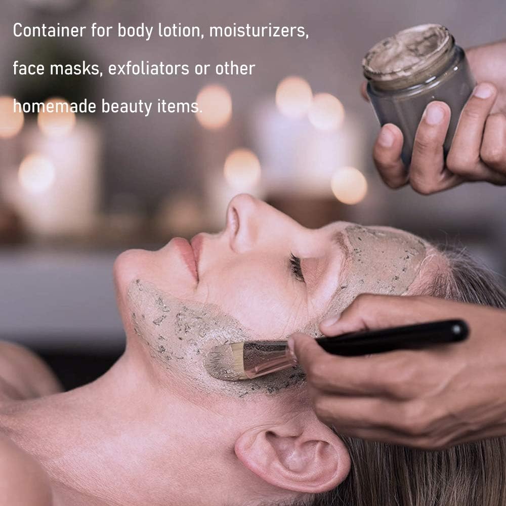 2 oz Small Glass Containers With Lids, Bumobum 48 Pack Clear Cream Jars with Lids, White Labels & Inner Liners, Empty Round Clear Cosmetic Jars for Ointments, Lotions