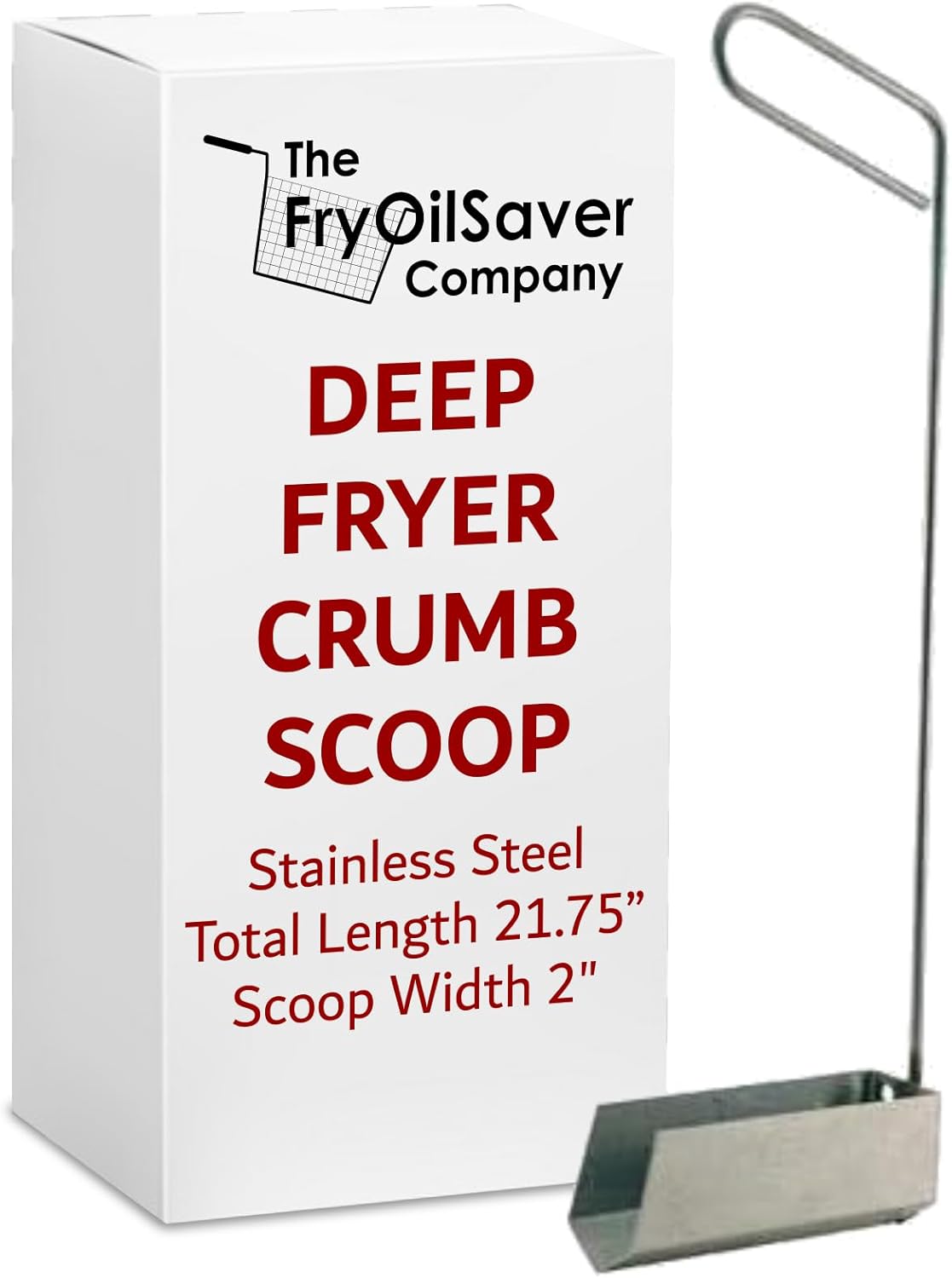 V-Shaped Deep Fryer Strainer Scoop, Frying Food Scoop, Skimmer Spoon, Deep Fryer Scooper, Oil & Food Crumbs Strainer for Fryers in Restaurants, Diners, Hotels, Home Kitchen Utensils by FryOilSaver Co.