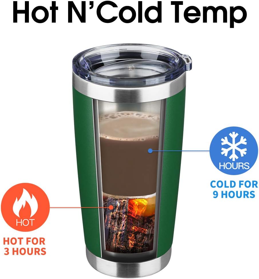 20oz Tumbler Bulk Stainless Steel Vacuum Insulated Tumblers with Lid Double Wall Travel Mug,Powder Coated Coffee Cup, Suitable for Ice Drinks and Hot Beverage (Dark green 12pack)
