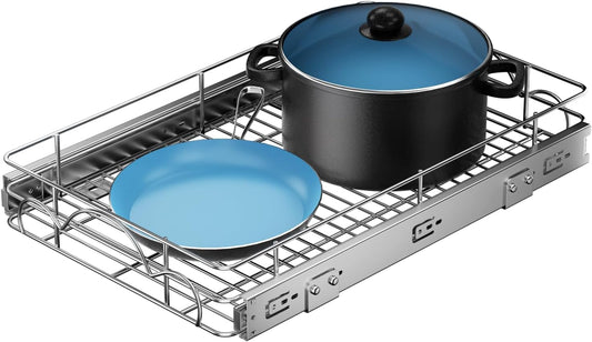 14" Wx21 D Pull Out Cabinet Organizer, Home Shelf Organization, Heavy-Duty Pull Out Shelves for Cabinets, Slide Out Drawers Organizer for Kitchen, Pantry