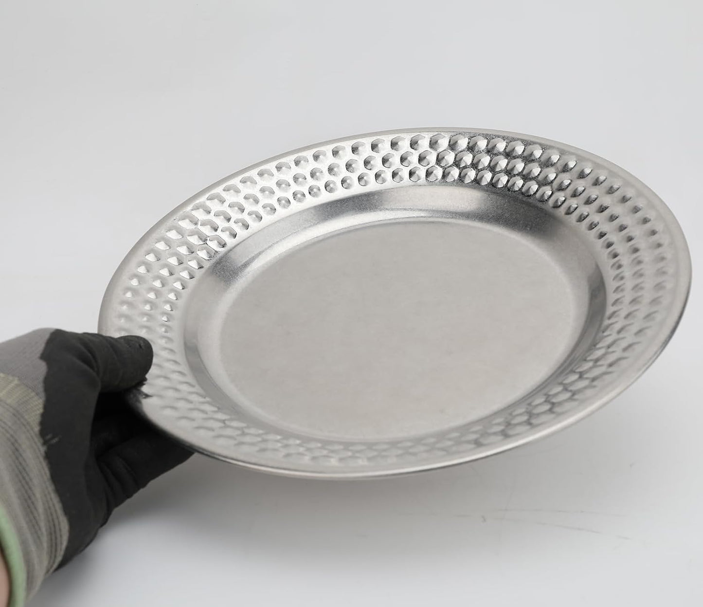 Fermus Set of 2 Round Vintage Metal Tray Diameter 10 1/4 inches, Jewelry Organizer Bathroom Clutter Rustic Decorative Trays Farmhouse Centerpiece for Coffee Table Living Room Kitchen Counter, (2 Pack)