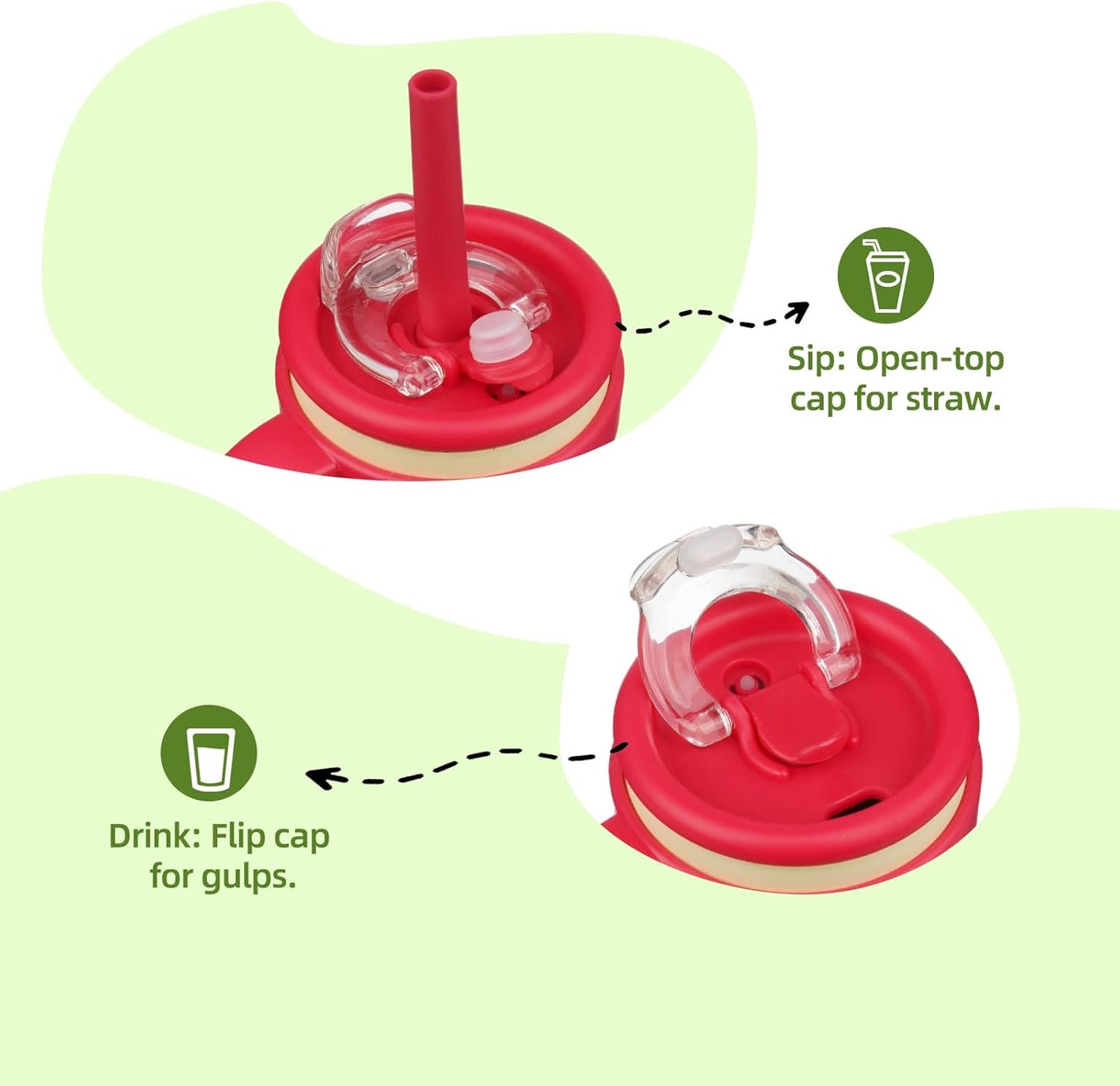 18 oz Tumbler with Side Handle, Insulated Water Bottle with Straw and 2 in 1 Lid, Stainless Steel Cup Travel Coffee Mug for Sports Office Gym,Cream