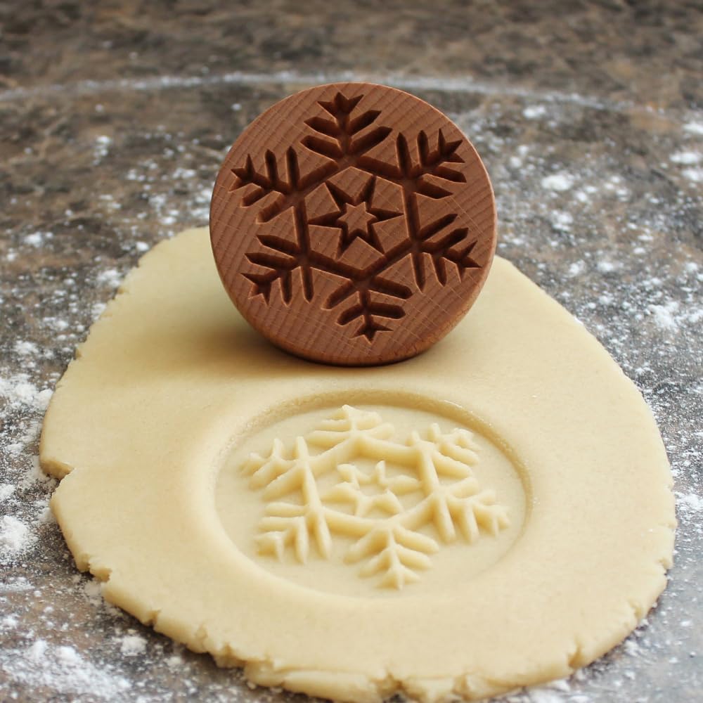 Wood Cookie Stamp, 2.5 Inch (Snowflake 6 CS-097)