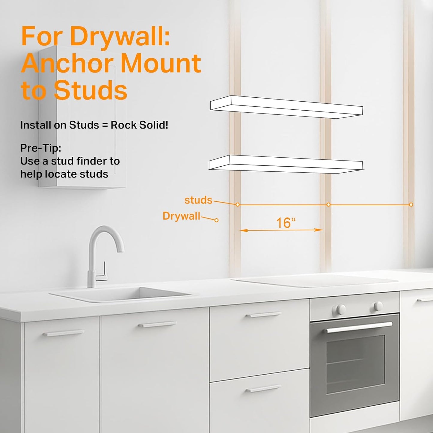 BAYKA Floating Shelves, 48" Wall Mounted Rustic Wood Shelves for Bathroom, Bedroom, Living Room, Kitchen, Office, Hanging Shelf for Books/Storage/Decor(Rustic Brown,Set of 2)