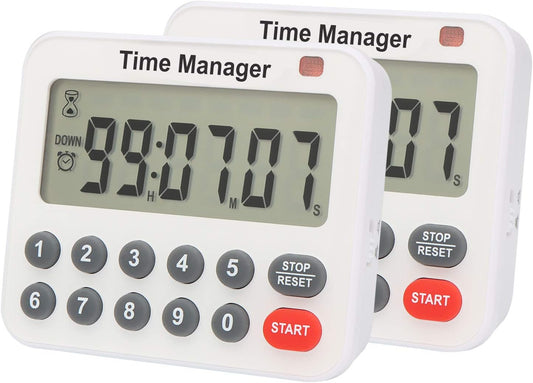 Digital Countdown Kitchen Timer - AIMILAR AY4052-2 Magnetic Count Up Down Cooking Timer with Magnet Back Loud Alarm Directly Input Hours Minutes and Seconds (2 Pack)