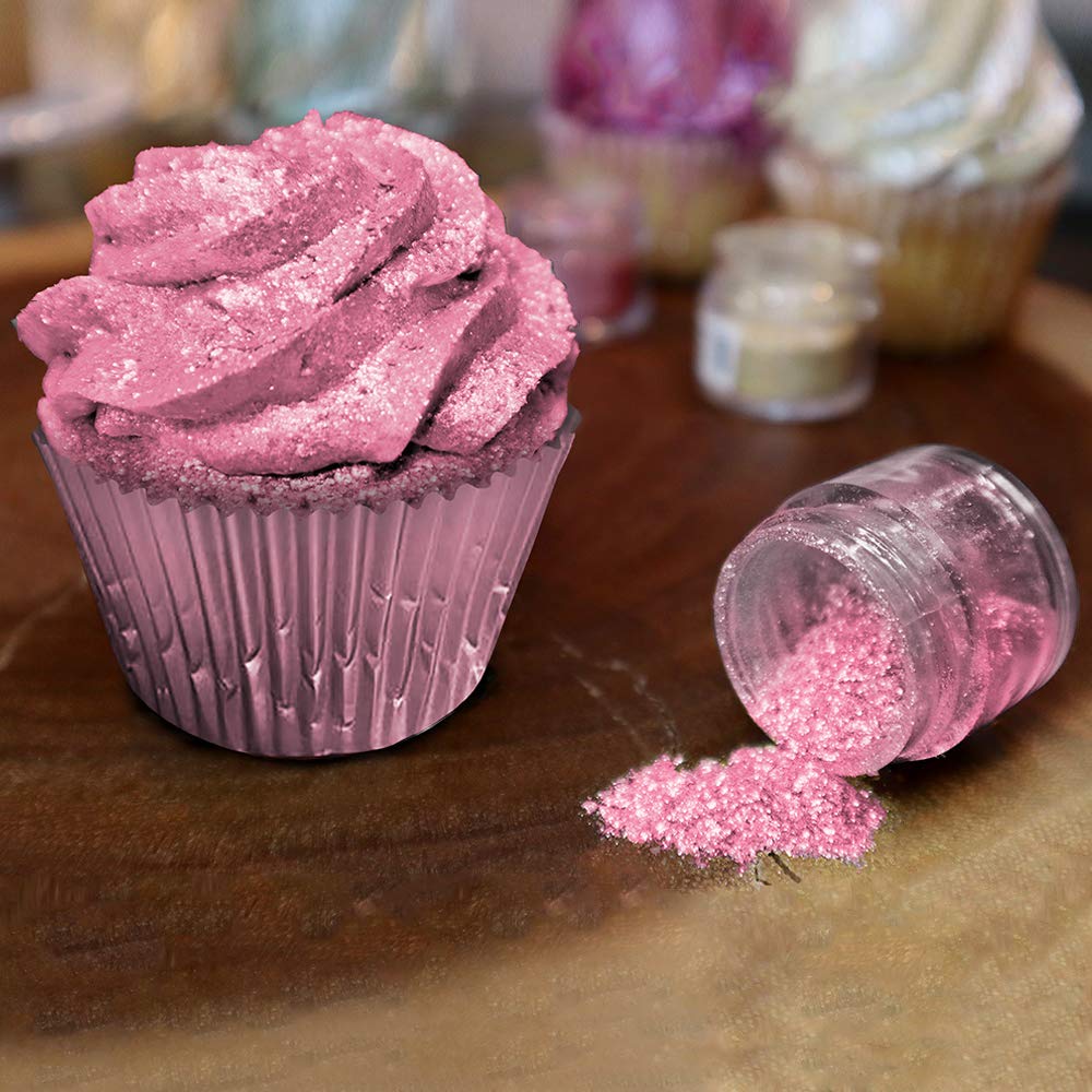 BAKELL Deep Pink Edible Glitter, 50 Grams | TINKER DUST Edible Glitter | KOSHER Certified | 100% Edible Glitter | Cakes, Cupcakes, Cake Pops, Drinks, Dessert Vegan Glitter & Dusts (50g, Deep Pink)