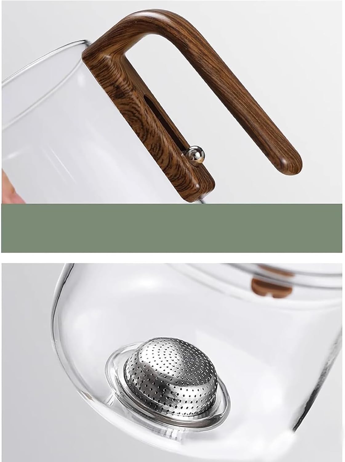 Tea Pot, New Magic Tea Pot with Strainer, Water Separation Glass Teapot with Infuser (600ml 20.3oz)