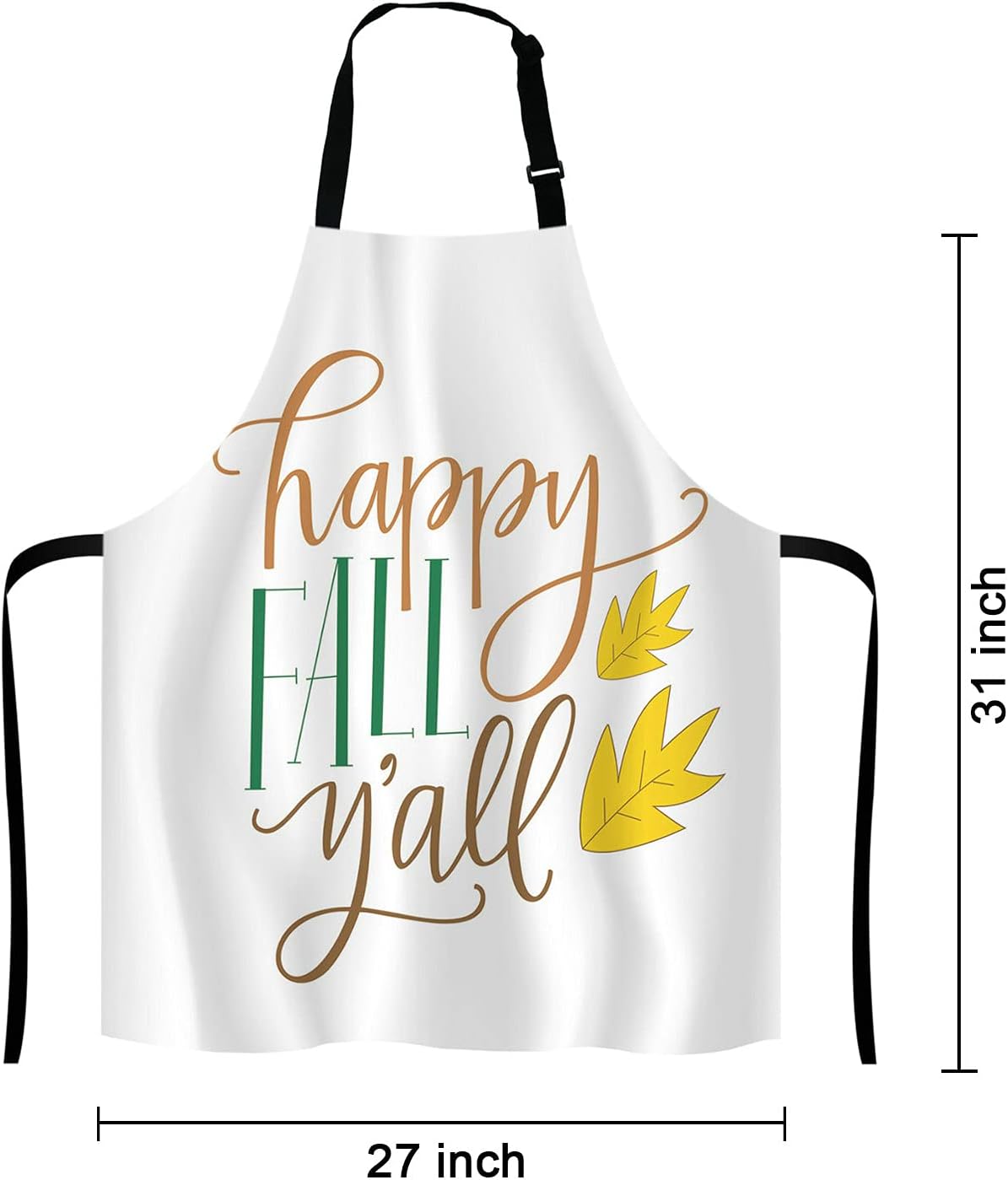 Happy Fall Y'all Kitchen Cooking BBQ Chef Apron,Funny Apron for Men, Women - Dad Presents, Presents for Men - Birthday, Mothers Day Presents for Mom, Wife, Husband, Brother, Friends