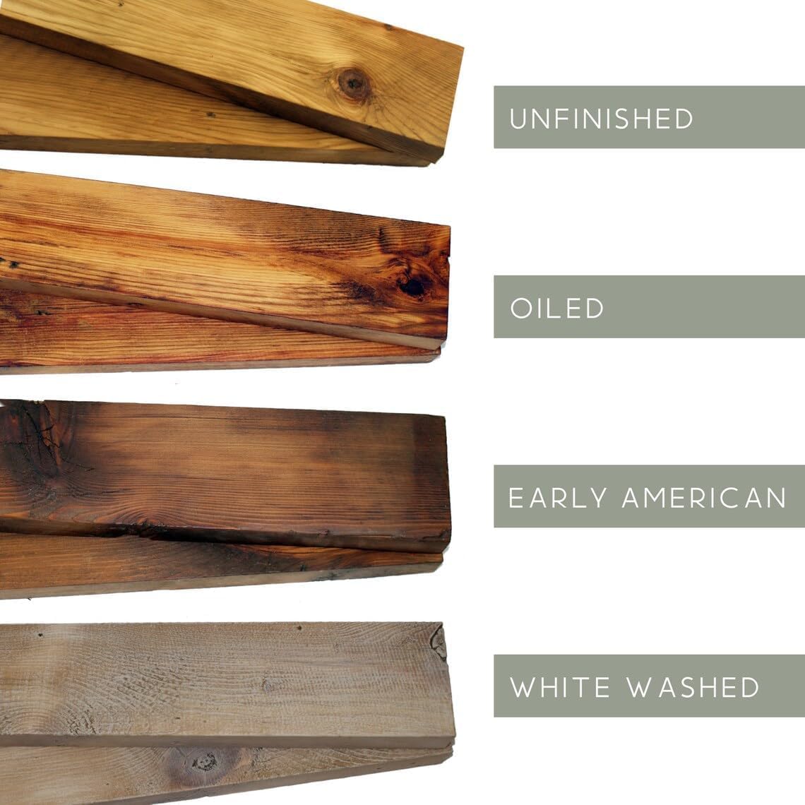 Modern Timber Craft Reclaimed Wood Floating Wall Shelf | Solid Rustic American Barnwood, Floating Shelf Brackets | 2.75" Thickness | 36" L x 5" D, Unfinished, Planed and Sanded, 3 Pack