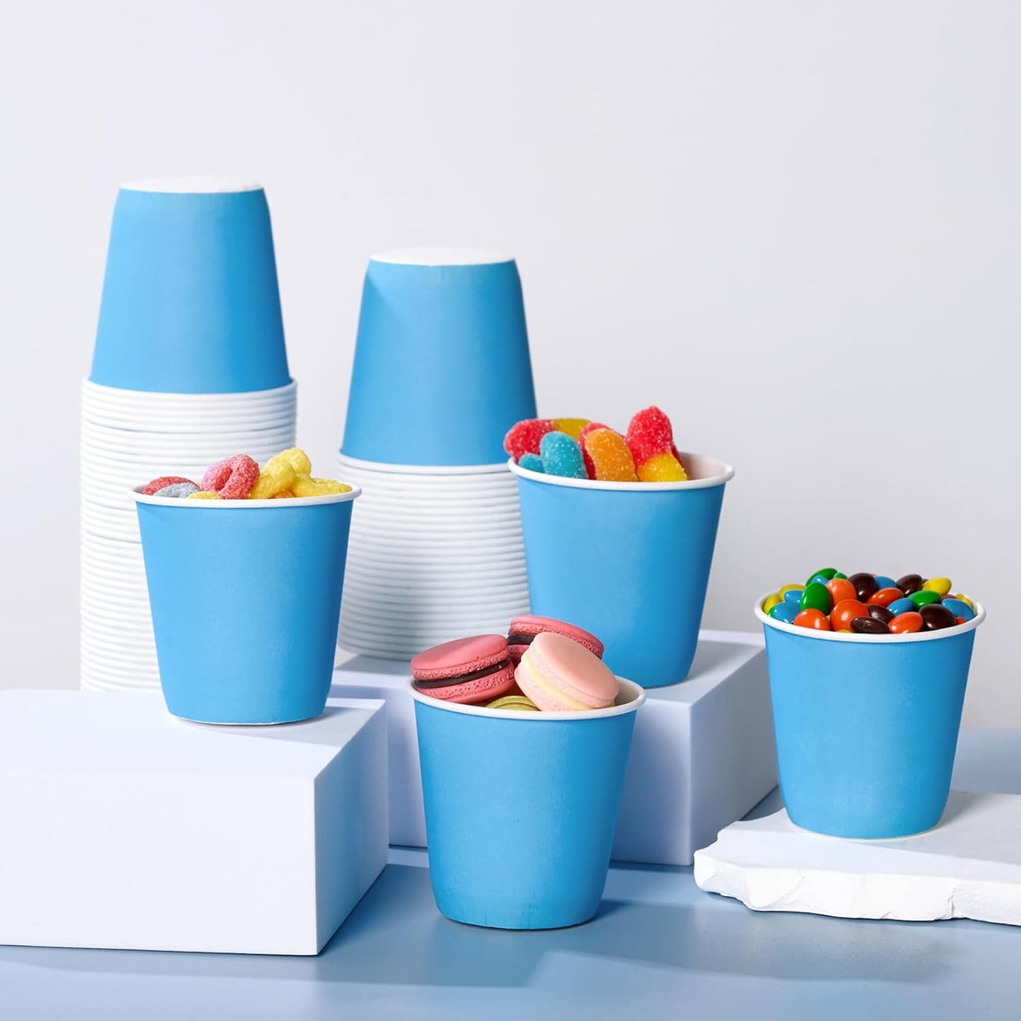 3oz Disposable Paper Cups 2400Pack, Small Bathroom Cups Bulk, Rinse Small Blue Paper Mouthwash Tumblers Perfect for Bathroom, Party, Picnic, Travel and Events