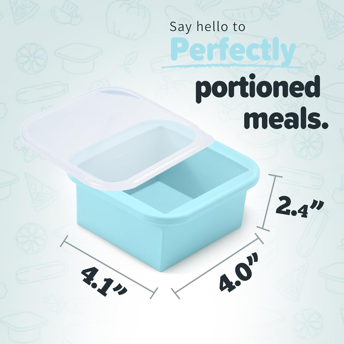 2-Cup Silicone Freezer Trays with Lids – Perfect for Meal Prep, Portion Control, and Easy Freezing-Meal Prep Container Molds for Soup,Leftovers (Aqua, 4 Pack)