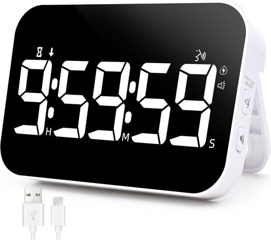 Kitchen Digital Timer, Rechargeable Magnetic Count Down Up Timer, Vibration Mode Adjustable Volume and Brightness LED Display with Sound Alert Function for Kids Adults Study Teaching, Kitchen Gadgets