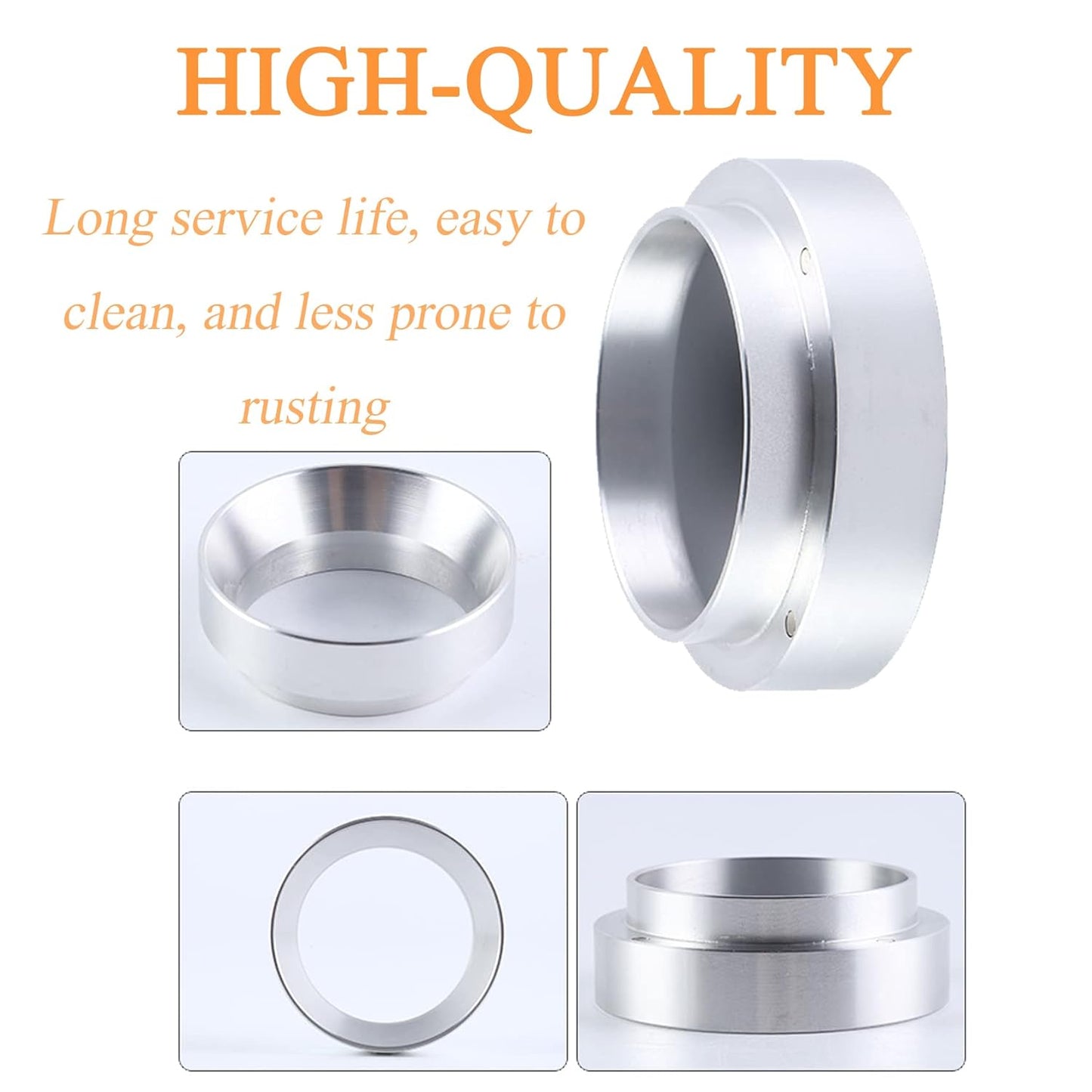 Espresso Dosing Funnel Precision Aluminum Alloy Coffee Dosing Ring Accessories Set for Portafilter Hands-Free (58mm)