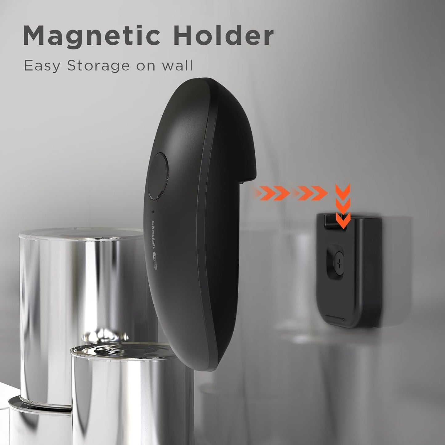 Ultrablade PRO Auto Stop Can Opener - Rechargeable Electric Can Opener for Kitchen for Seniors with Arthritis - One Touch Side Cut Opener, Smooth Edge, Handfree, Wall Mounted Small, Titanium