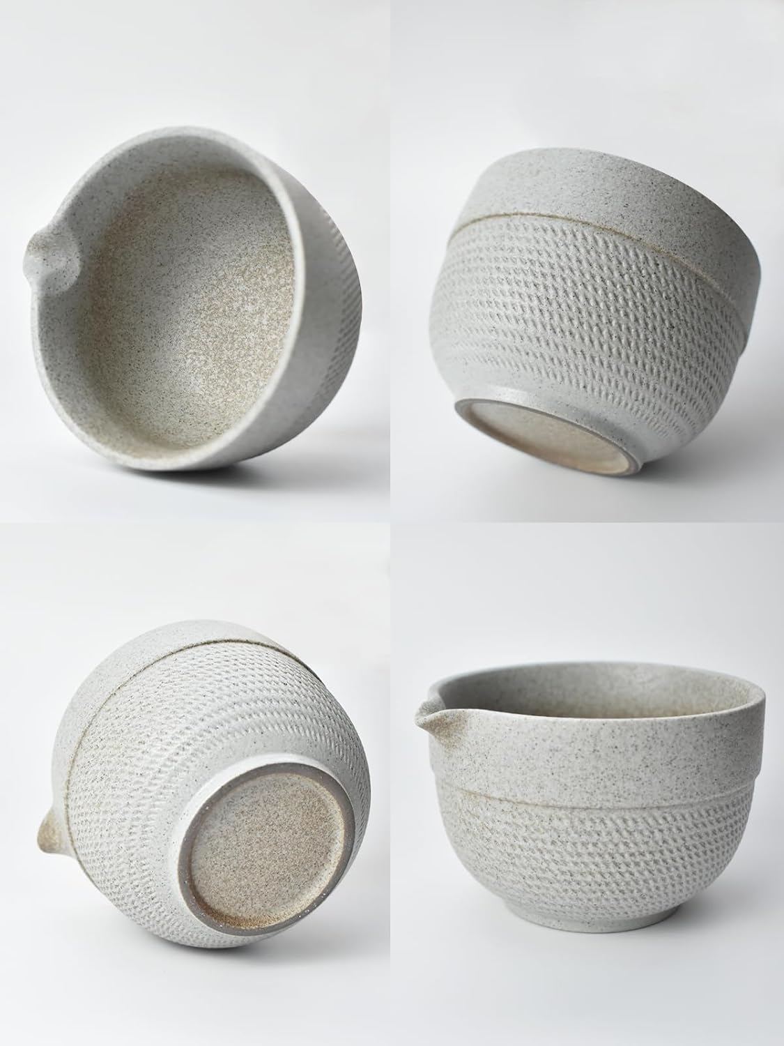 Artcome Minimalist Matcha Tea Set – 4-Piece Japanese Matcha Kit with Matte Speckled Ceramic Bowl & Spout, Bamboo Whisk, Holder, Scoop & Manual – Zen-Inspired Wabi-Sabi Tea Ceremony Gift Set